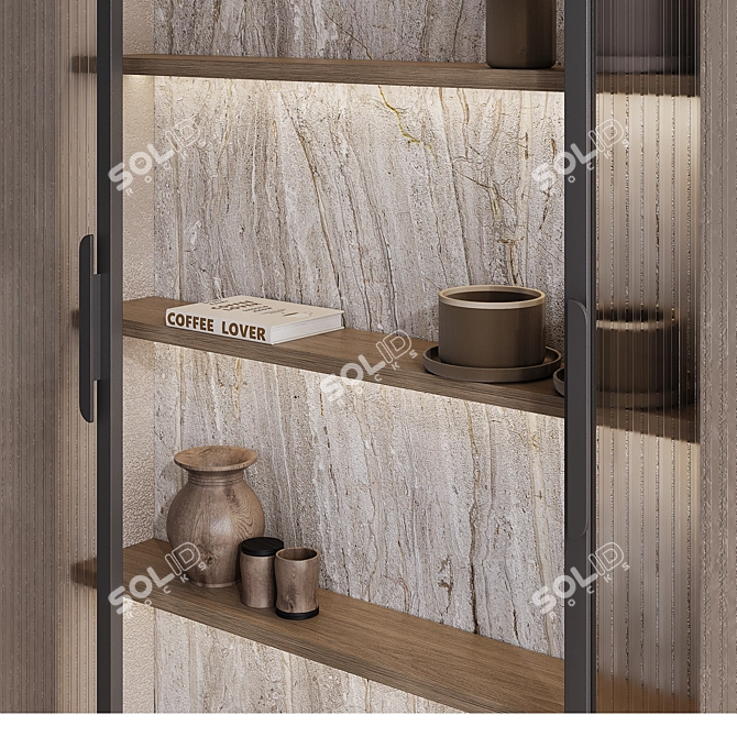 Arc Sliding Doors Decorative Panel 3D model image 3