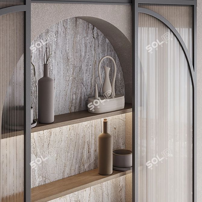 Arc Sliding Doors Decorative Panel 3D model image 4