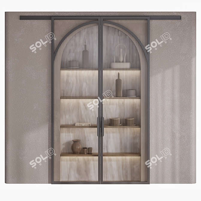Arc Sliding Doors Decorative Panel 3D model image 5