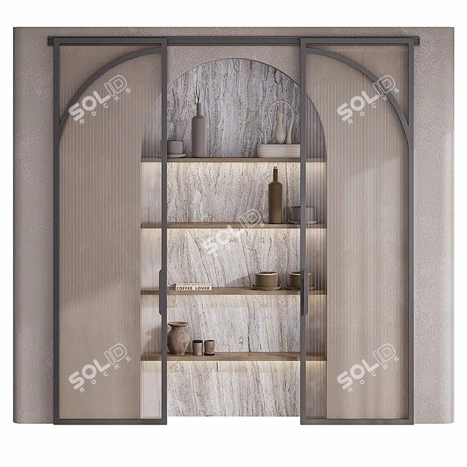 Arc Sliding Doors Decorative Panel 3D model image 6