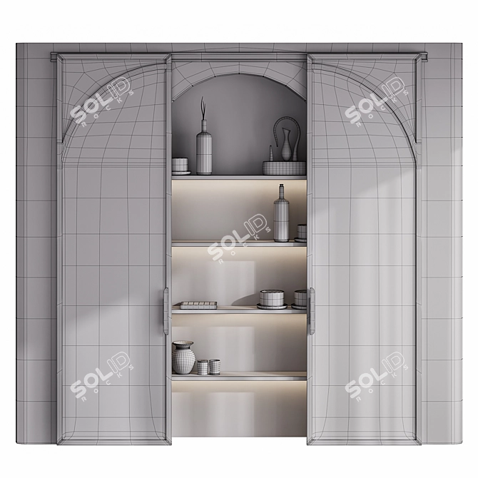 Arc Sliding Doors Decorative Panel 3D model image 7