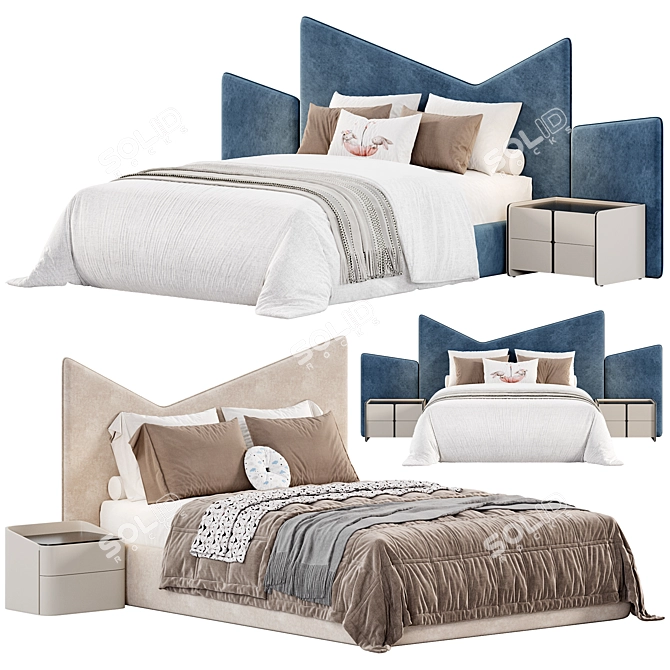 Vitset MMM Bed: Sleek Design 3D model image 2