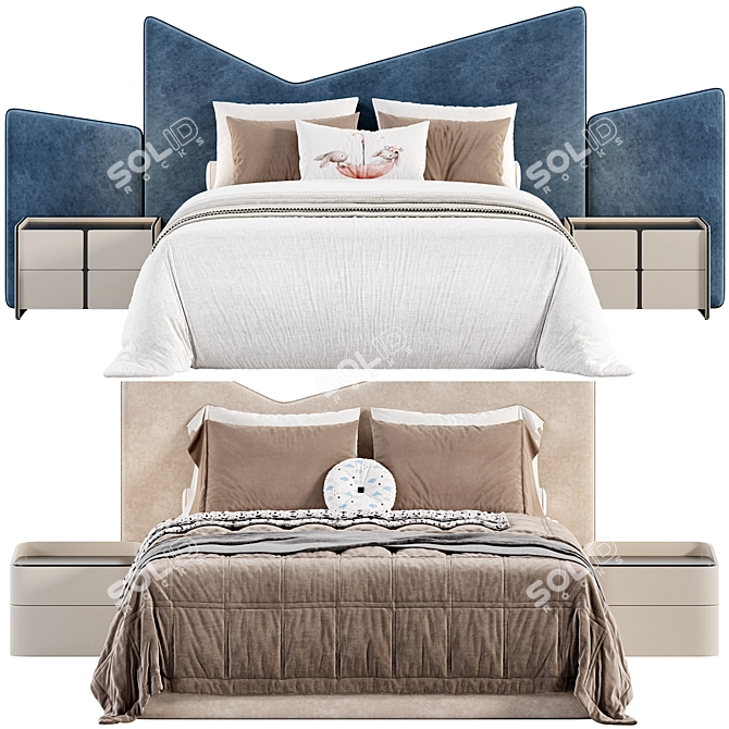 Vitset MMM Bed: Sleek Design 3D model image 3