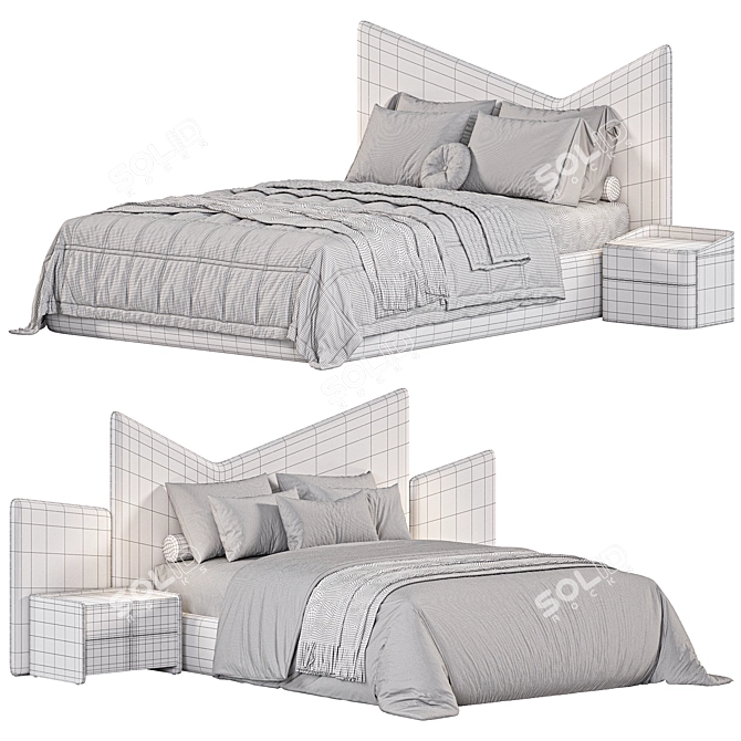 Vitset MMM Bed: Sleek Design 3D model image 6