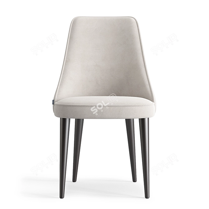 Compact High-Backed Upholstered Chair 3D model image 2