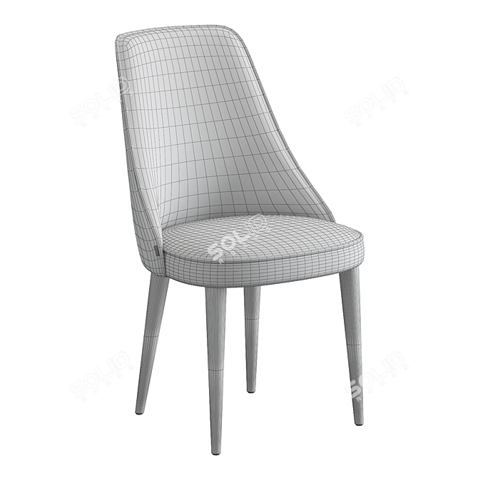 Compact High-Backed Upholstered Chair 3D model image 5