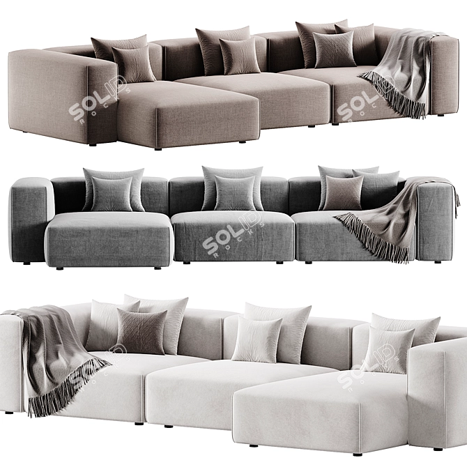 Modern Corner Sofa Moroso Collection 3D model image 3