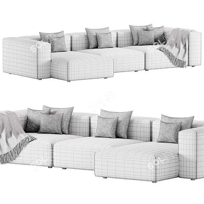 Modern Corner Sofa Moroso Collection 3D model image 4