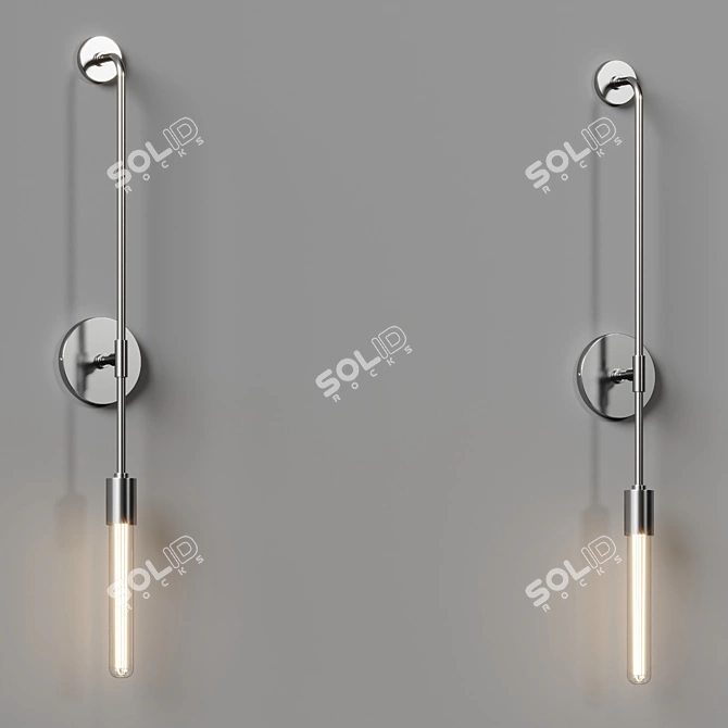 Elegant Steel Wall Sconce 3D model image 2