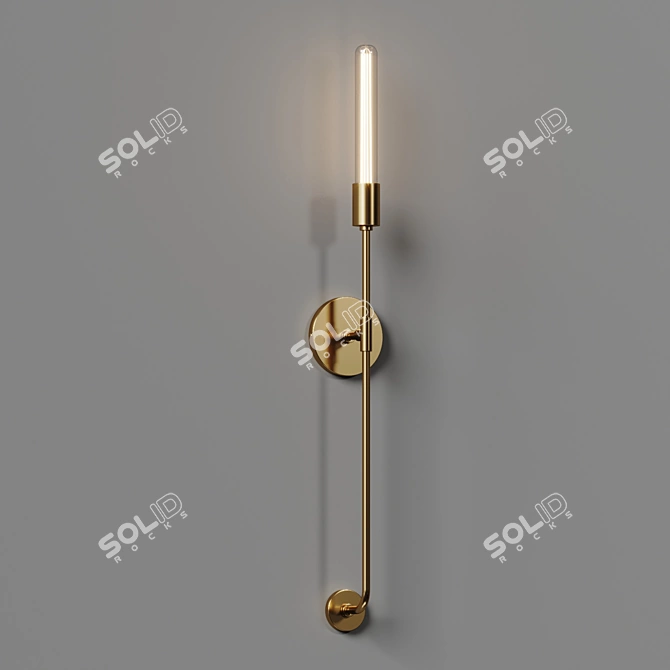 Elegant Steel Wall Sconce 3D model image 3