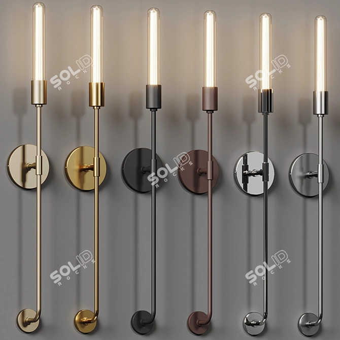 Elegant Steel Wall Sconce 3D model image 5