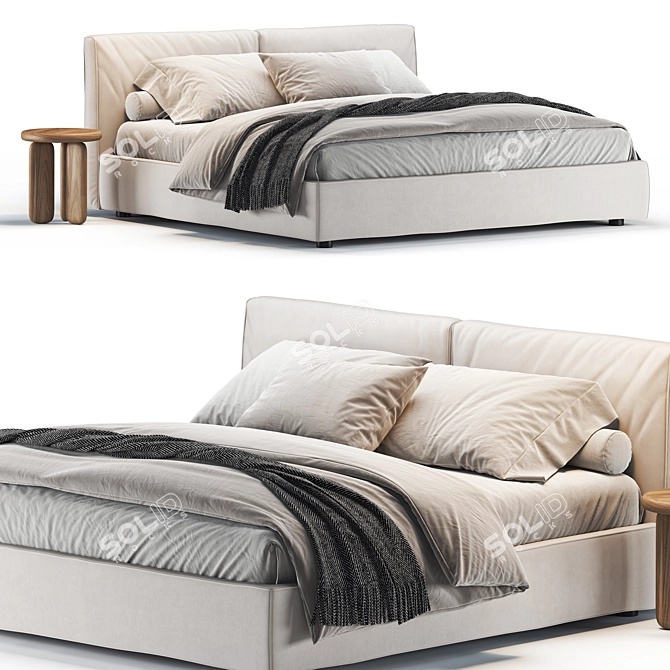 Ample Upholstered Ada Bed 3D model image 2