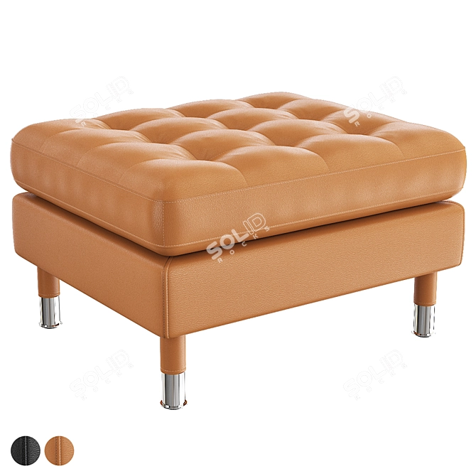 Landskrona Footstool: Stylish Golden Brown 3D model image 1