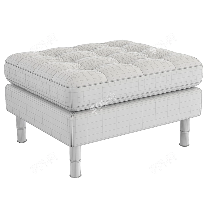 Landskrona Footstool: Stylish Golden Brown 3D model image 3