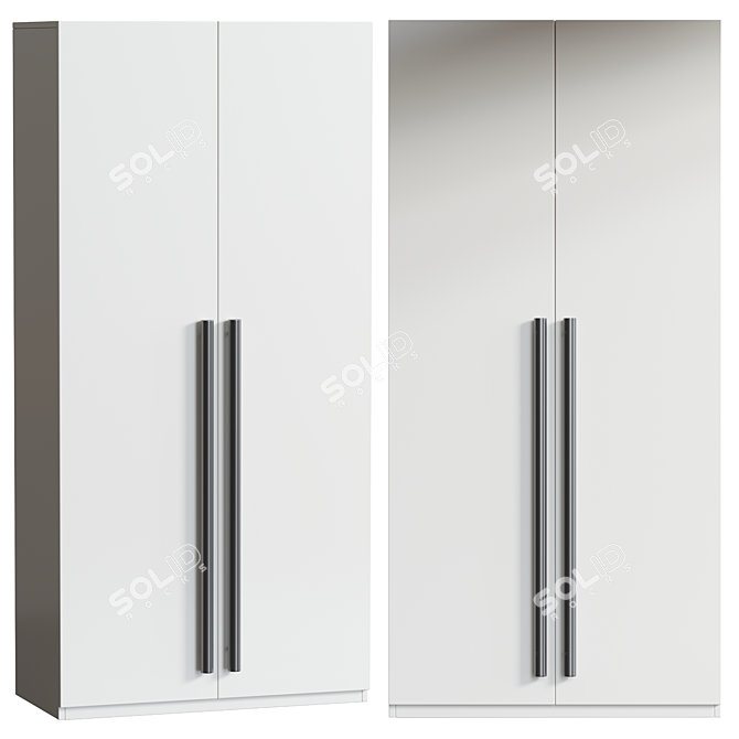 Contemporary White Wardrobe Lorena-3 3D model image 1