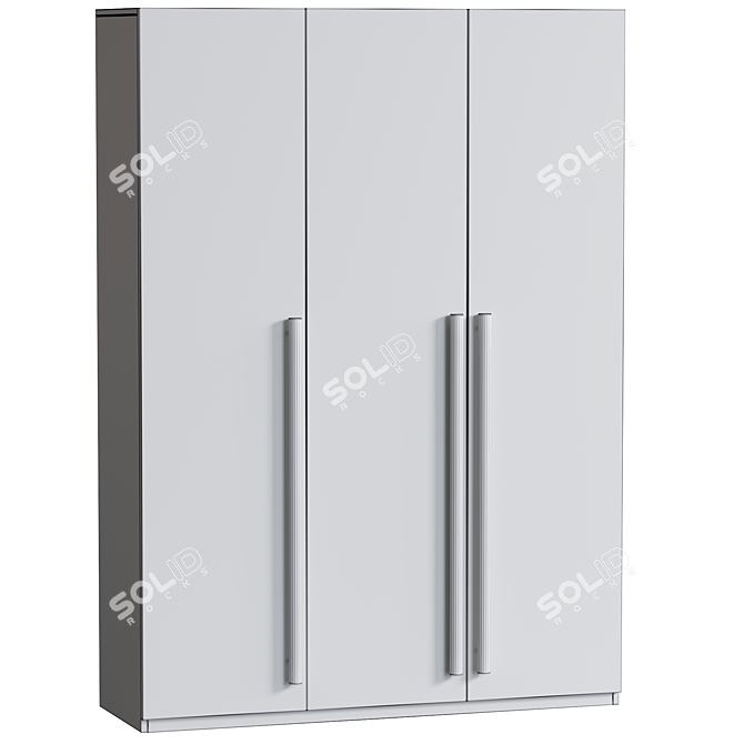Contemporary White Wardrobe Lorena-3 3D model image 5