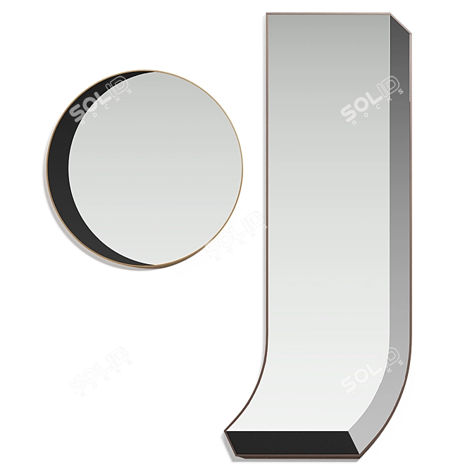 Modern Reflective Bower Mirror Duo 3D model image 2