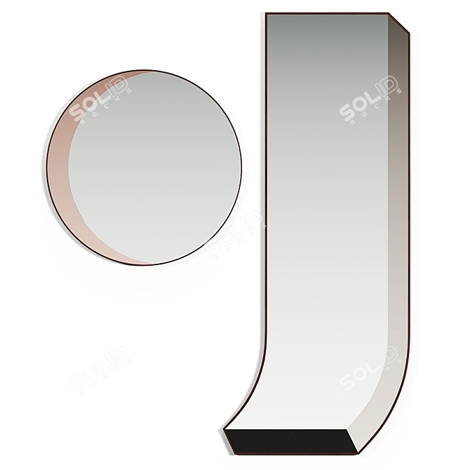 Modern Reflective Bower Mirror Duo 3D model image 6