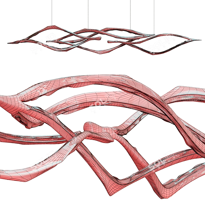 Artistic Algae Series Light Sculpture 3D model image 6