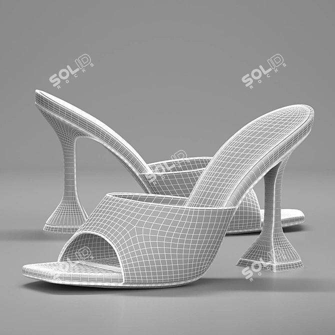 Amina Muaddi Mules in Five Colors 3D model image 5