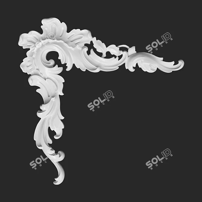 Rodecor Rococo Corner Element, Premium-grade Polystone 3D model image 2