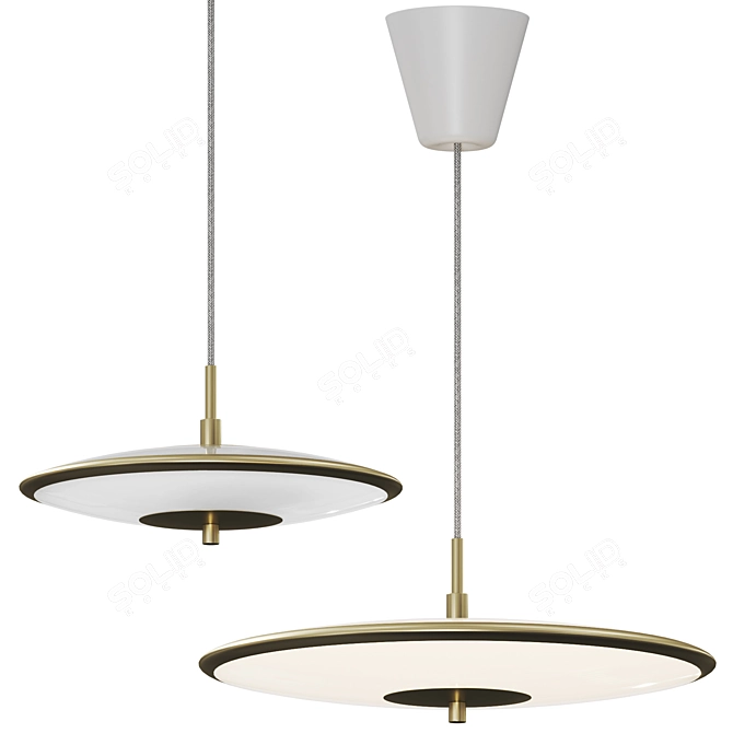 Elegant Blanche Pendant Light 3D model image 1