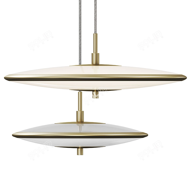 Elegant Blanche Pendant Light 3D model image 2