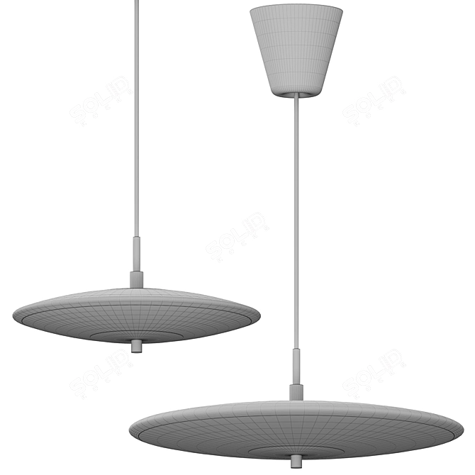 Elegant Blanche Pendant Light 3D model image 3