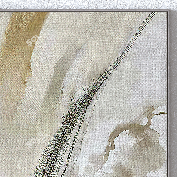 Large Wall Paintings with Textured Frames 3D model image 2