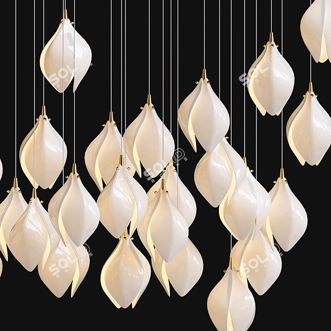 Bloom Blanket Chandelier: Modern Elegance 3D model image 6