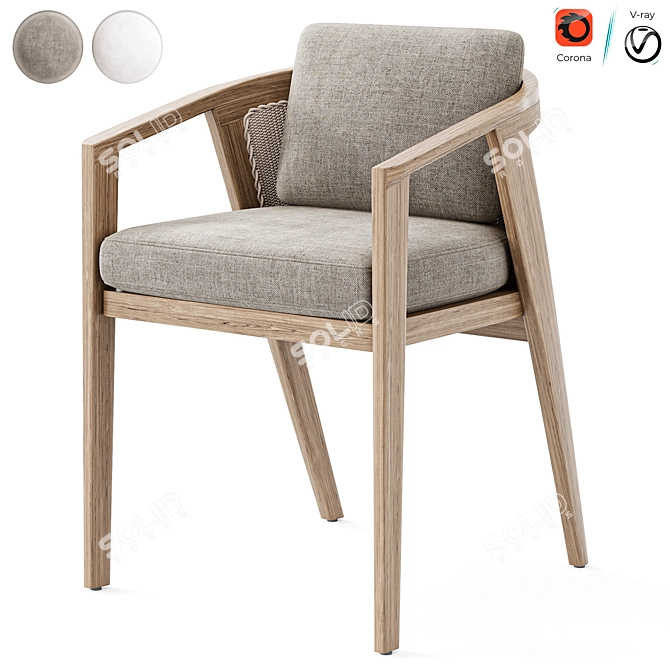 Malta Teak Lounge Chair - 2015 3D model image 4