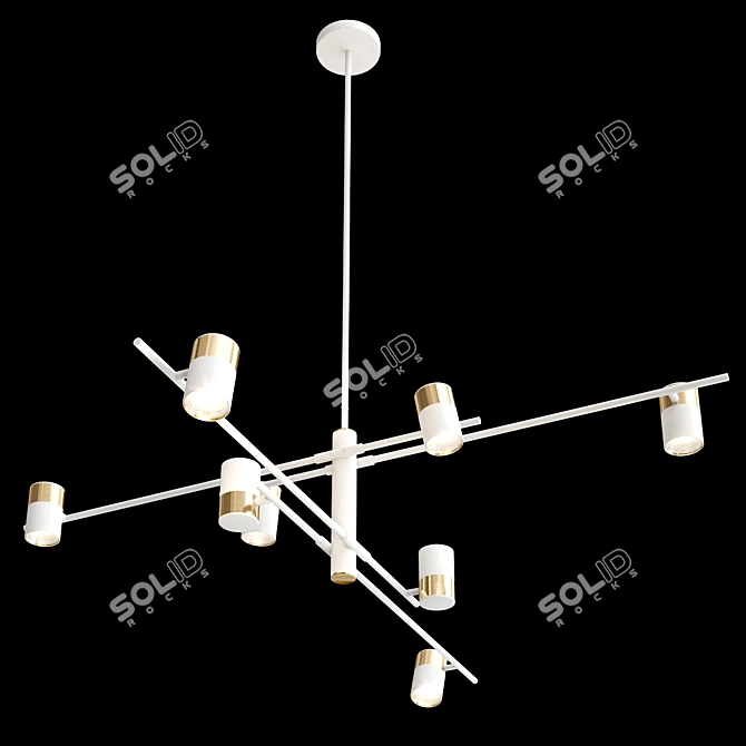 Modern Adjustable Spot Light Chandelier 3D model image 3