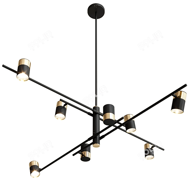 Modern Adjustable Spot Light Chandelier 3D model image 4
