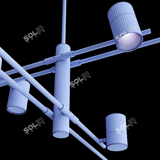 Modern Adjustable Spot Light Chandelier 3D model image 5