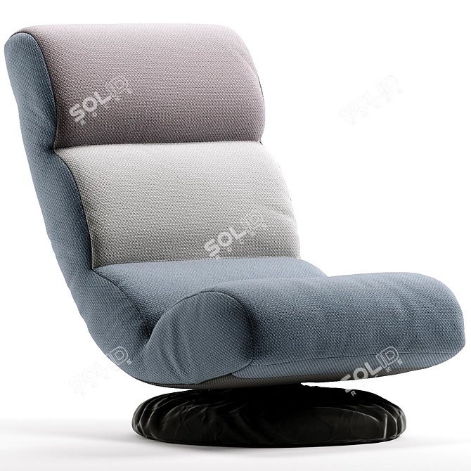 Adjustable Foam Swivel Floor Chair 3D model image 4