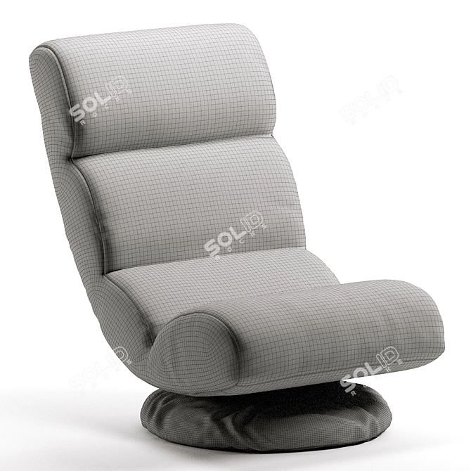 Adjustable Foam Swivel Floor Chair 3D model image 6