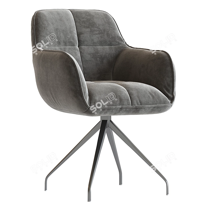 Noah Charcoal Fabric Accent Chair 3D model image 1