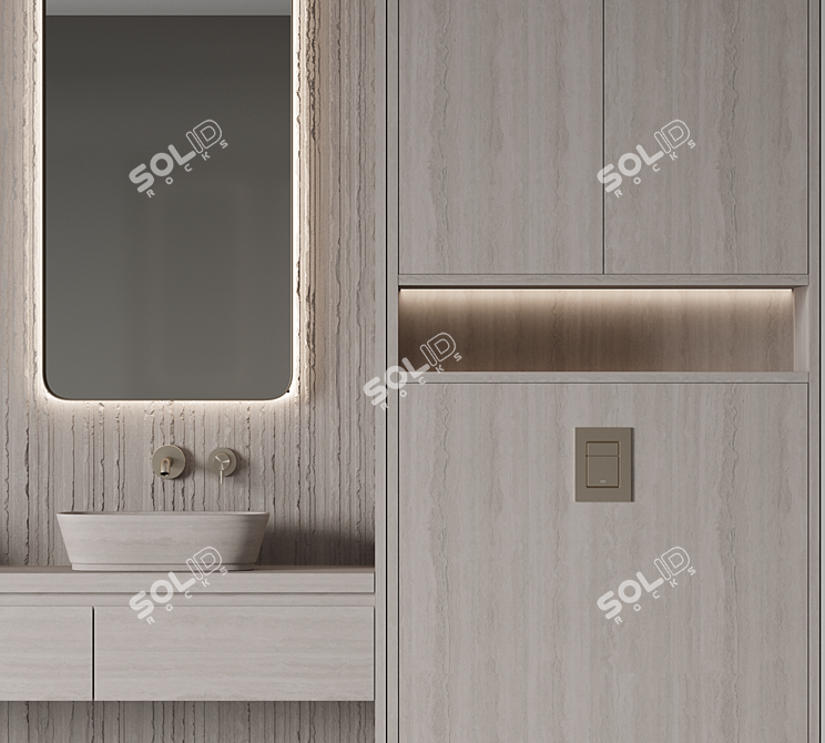 Modern Bathroom Furniture Set 3D model image 2