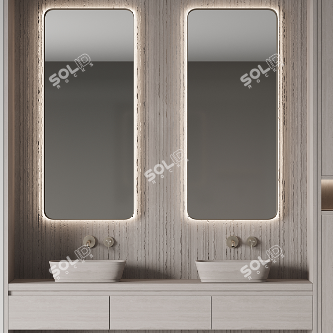 Modern Bathroom Furniture Set 3D model image 6