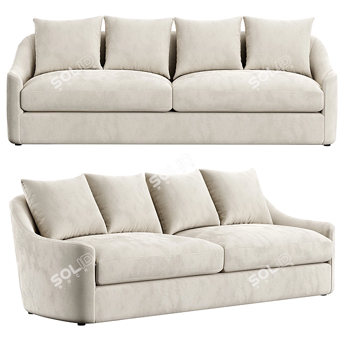 Luxury Belgard Sofa, 2500x890 mm 3D model image 1