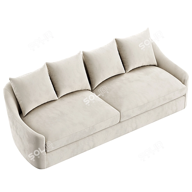 Luxury Belgard Sofa, 2500x890 mm 3D model image 4