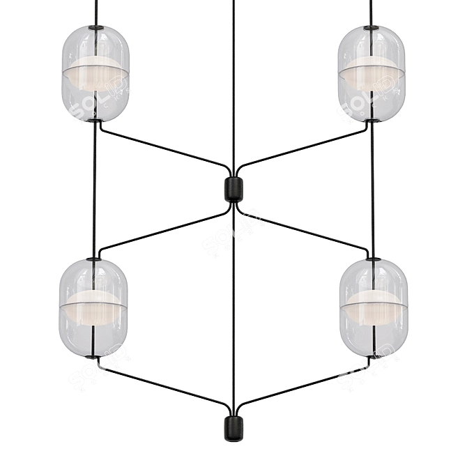 Elegant Contemporary Lighting Fixture 3D model image 1