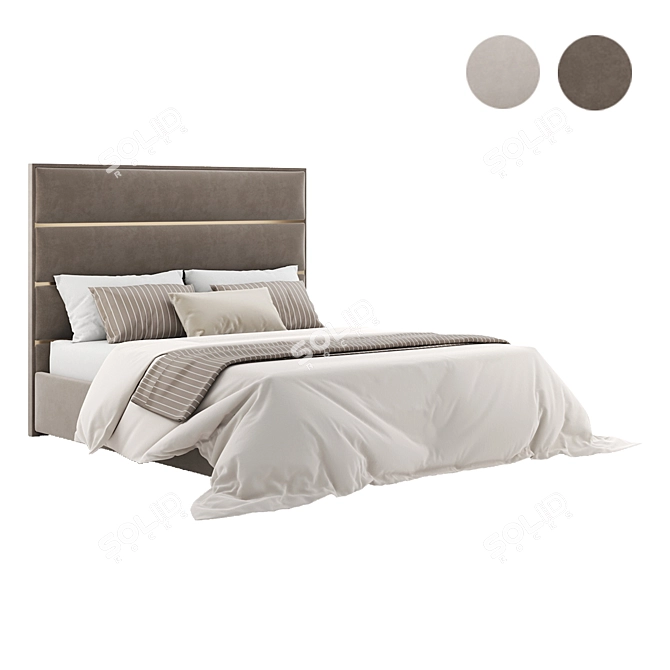 Frona Bed: King-size Elegance 3D model image 1