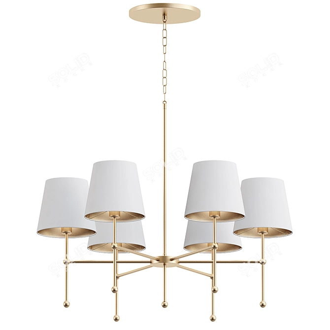 California Six-Arm Chandelier 3D model image 1