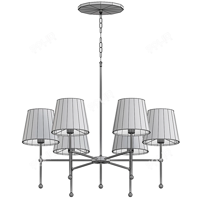 California Six-Arm Chandelier 3D model image 3