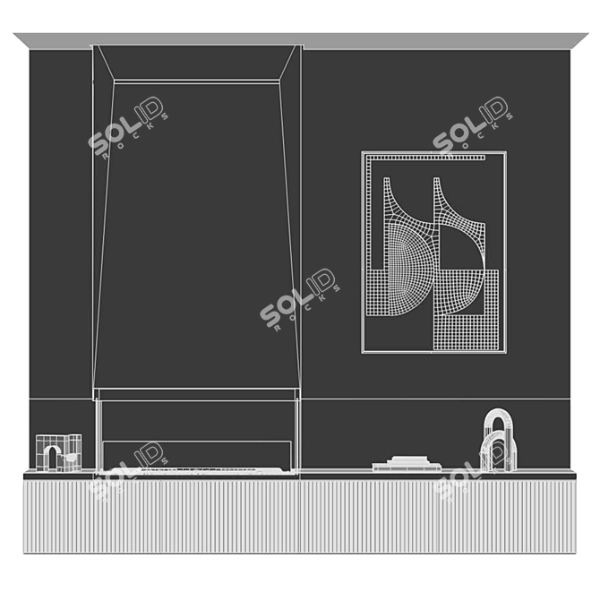 Modern Fireplace with Decor Elements 3D model image 7