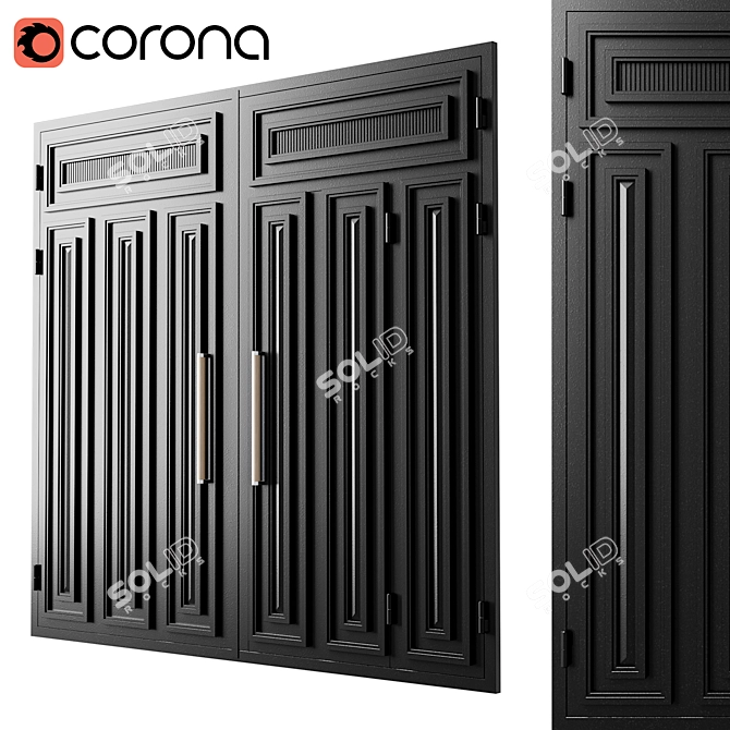 Modern Black Loft Gate 02 3D model image 1