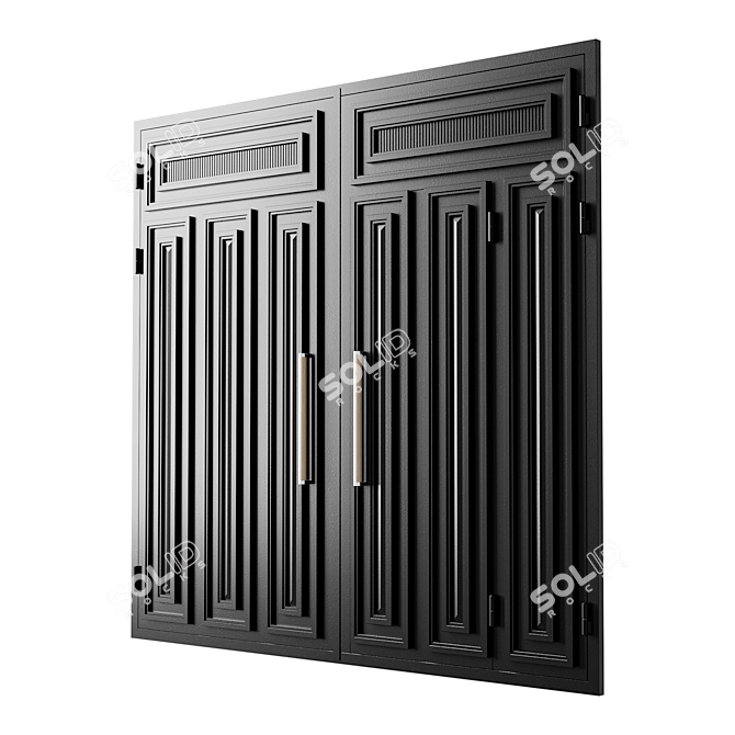 Modern Black Loft Gate 02 3D model image 2