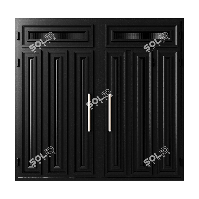 Modern Black Loft Gate 02 3D model image 3