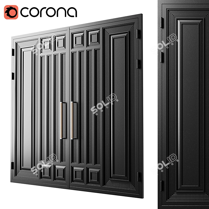 Black Loft Gate 3D Model 3D model image 1